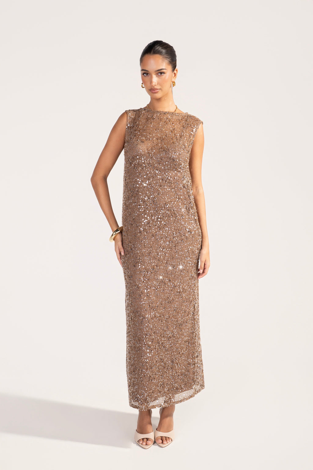 Athena Sequin Mesh Maxi Dress