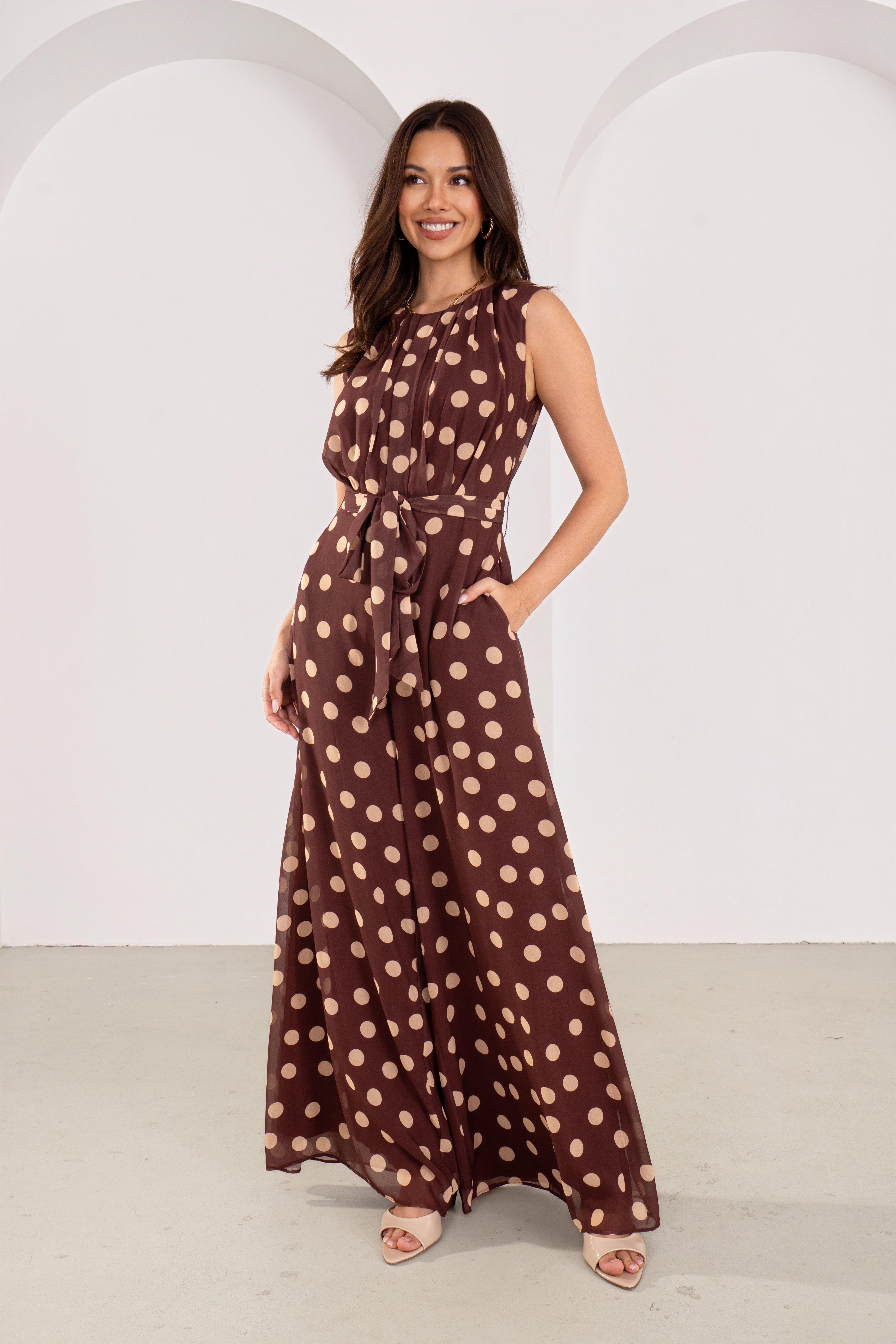 Bobbie Chocolate Polka Dot Jumpsuit