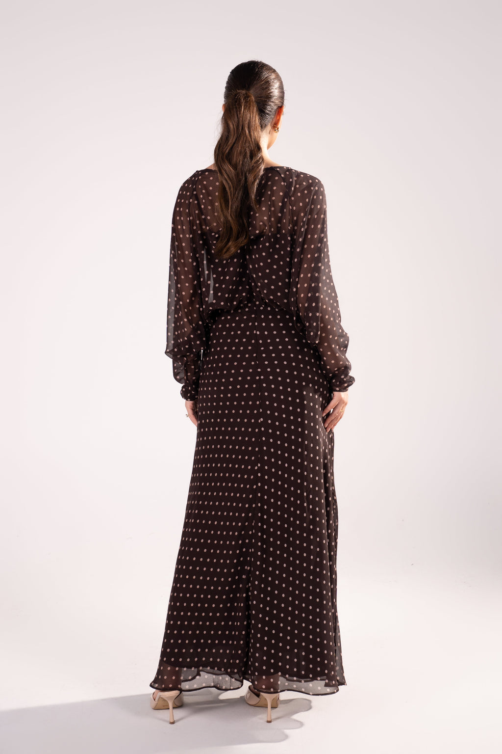 Cassia Long Batwing Sleeve Maxi Dress