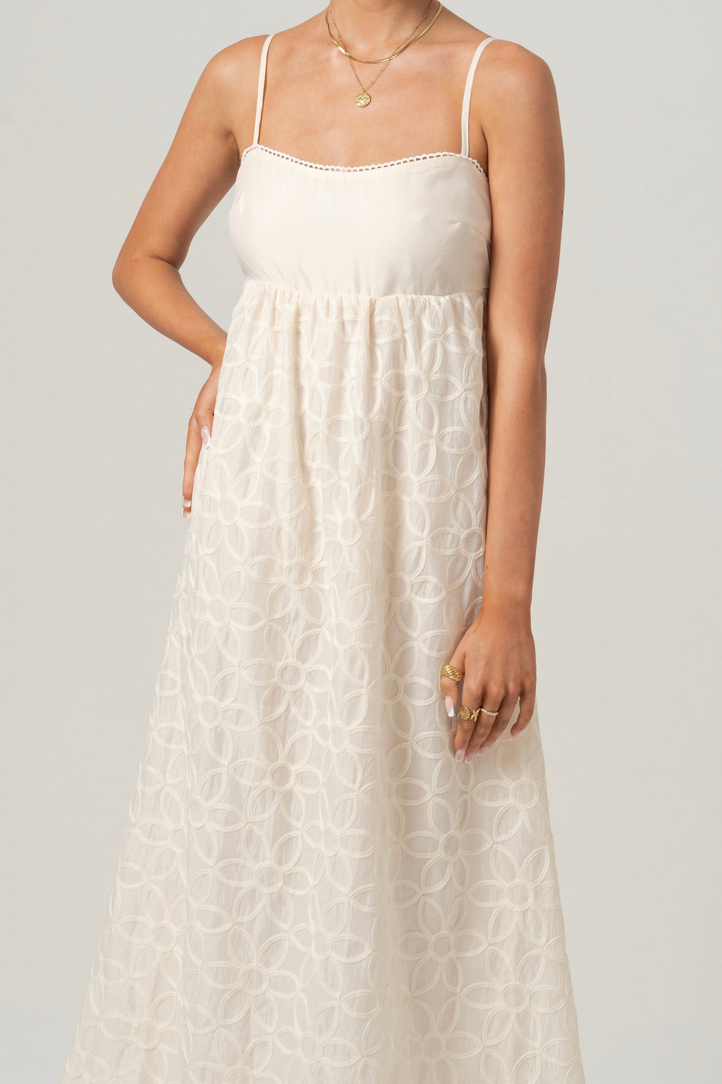 Arabella Cream Maxi Tie Back Dress