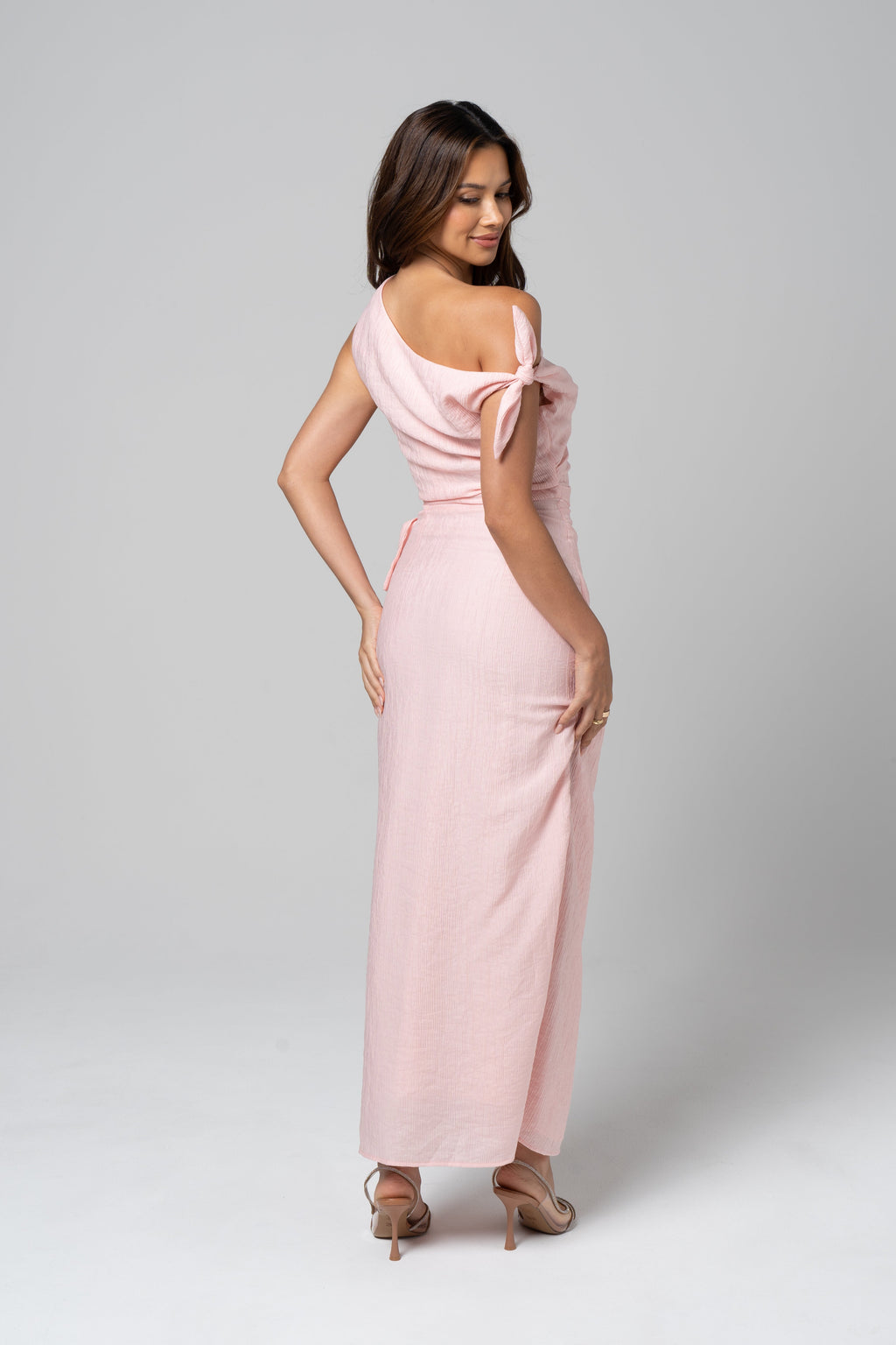 Lola Soft Pink Drop Shoulder Maxi Dress