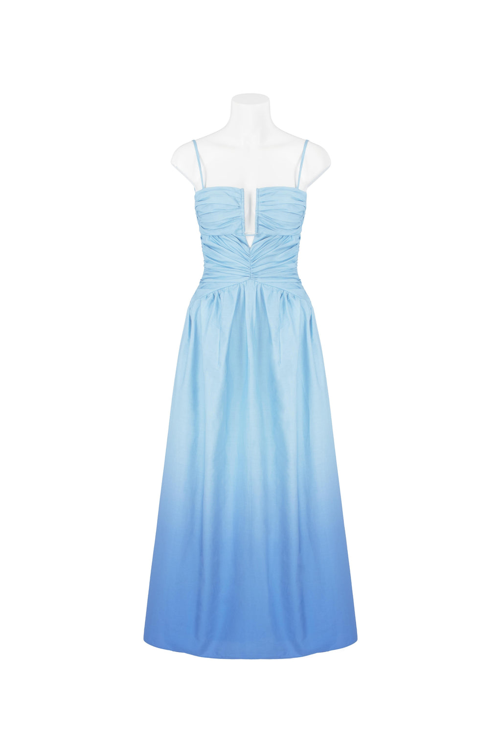 Summer-Sky Blue Gradient Maxi Dress